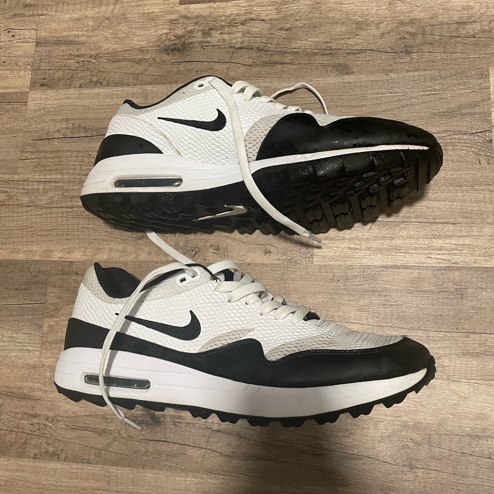 Nike Air Max 1 Golf Shoes Black and White (Panda)